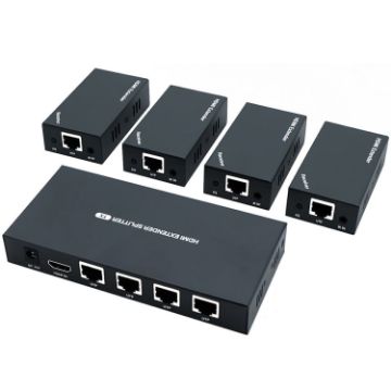 60m 1x4 HDMI Splitter Extender POC 1080P@60Hz UK Plug - 1
