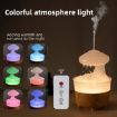 V50 Desktop Night Light Humidifier Wood Grain Aroma Diffuser US Plug White - 5