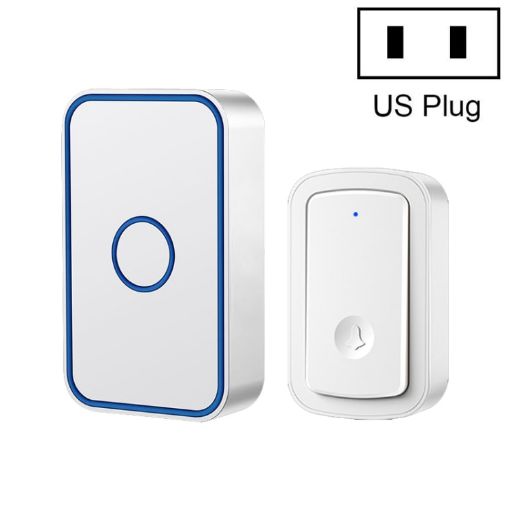 CACAZI A19 Wireless Music Doorbell, No Battery, US Plug, White - 1