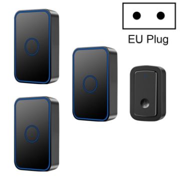 CACAZI A19 Wireless Music Doorbell, EU Plug, Black, No Battery Needed - 1