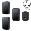 CACAZI A19 Wireless Music Doorbell, No Battery, UK Plug, Black, 1 for 3 - 1