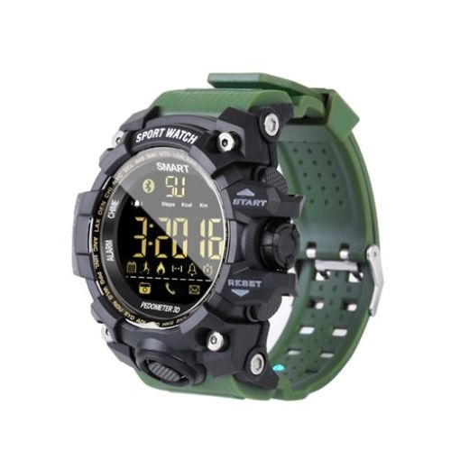 EX16S Sports Smart Watch - IP67 Waterproof, Bluetooth, Pedometer, Green - 1