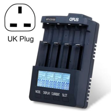 OPUS BT-C3100 4-Slot Smart Digital Battery Charger (UK Plug) - 1