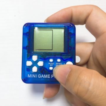 Mini Handheld Game Console Toy - 4 PCS Classic Brick with Keychain - 1