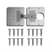 Stainless Steel Hinge Repair Kit: 2 Plates, Hinge & 16 Screws, 2 Sets - 1