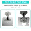 Stainless Steel Hinge Repair Kit: 2 Plates, Hinge & 16 Screws, 2 Sets - 4