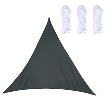 Triangle Outdoor Sunshade Sail, Waterproof Anti-UV Canopy, 2m x 2m x 2m, Black - 1