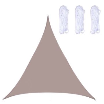 Triangle Sunshade Sail Canopy, Waterproof, Anti-UV, 2.4m, Khaki - 1