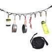 Camping Tent Clothesline with 19 Rings, 4.3m Strap Lanyard (Black) - 1