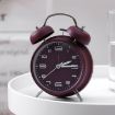 Wine Red 3304T Multifunctional Metal Alarm Clock with Night Light - 1