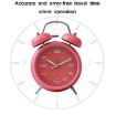 Wine Red 3304T Multifunctional Metal Alarm Clock with Night Light - 4