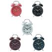 White 3304T Bedroom Bedside Alarm Clock with Night Light & Bell Metal - 2