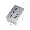 3 Port USB 3.0 Hub + 4 Port Card Reader Splitter (White) - Model 619-3.0 - 3