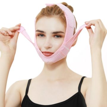 V Face Sleep Bandage Facial Firming Lifting Mask - 073 Pink - 1