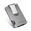 Metal Carbon Fiber Wallet RFID Anti-Theft Card Holder - Silver - 1