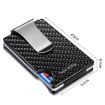Metal Carbon Fiber Wallet RFID Anti-Theft Card Holder - Silver - 4