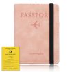 Pink RFID Travel Passport Card Bag - Elastic Band Protective Case - 2