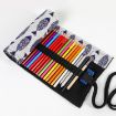 Saury Canvas Pen Bag - 24 Holes Roller Pen Storage Stationery Box - 5