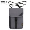 RFID Travel Passport Bag - Multi-Function Document Holder (Gray) - 1