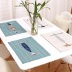 Cotton Linen Double Layer Anti-slip Geometric Placemat Potholder (Fish) - 2