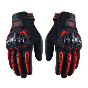 Riding Tribe MCS-17 Motorcycle Gloves, Touch Screen, Size L, Red - 1