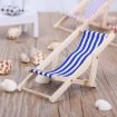 1:12 Scale Beach Lounge Chair Model, Foldable Props, Royal Blue, 2 PCS - 4