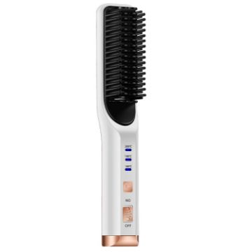 2 In 1 Curling & Straightening Mini Hair Straightener, White, Dual-Use - 1