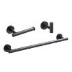 Black 304 Stainless Steel Grooved Bathroom Pendant Shelf, 40cm Rod - 3