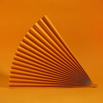Orange Folding Fan Photography Background - 69x39cm Cardboard Prop - 1