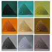 Orange Folding Fan Photography Background - 69x39cm Cardboard Prop - 2
