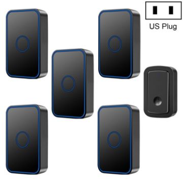 CACAZI A19 Wireless Music Doorbell, 1 Receiver, US Plug, Black, No Battery - 1