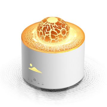 HX-130 White Planet Night Light Flame Aromatherapy Humidifier US Plug - 1
