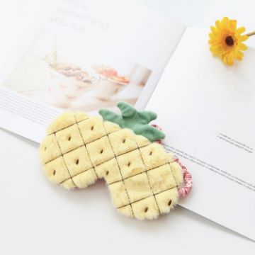 Cute Pineapple Fruit Plush Eye Mask - Soft Blackout Sleep Mask for Girls - 1