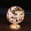 Globe Ashtray with Lid - Metal Tea Table Decoration Gift (Phnom Pencasting) - 3
