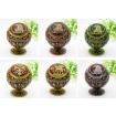 Red Copper Green Eagle Metal Globe Ashtray with Lid - Holiday Gift Decor - 2