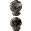 Retro Metal Spherical Ashtray with Lid - Tin Color Castle Decor - 5