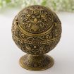 Copper Rose Retro Metal Spherical Ashtray with Lid - Home Decor Ornament - 1