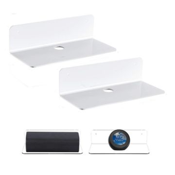 2pcs Set White Speaker Wall Bracket Surveillance Camera Holder - 1