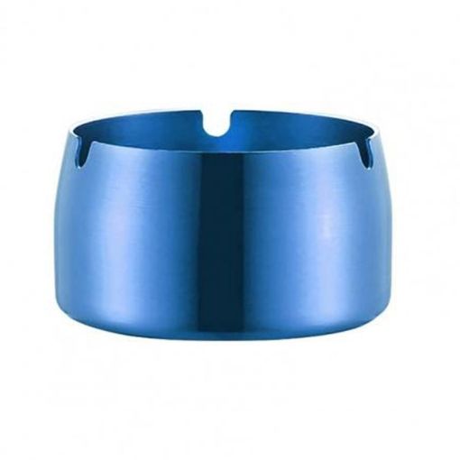 Medium Blue Windproof Drop-Proof Thickened Stainless Steel Ashtray - 1