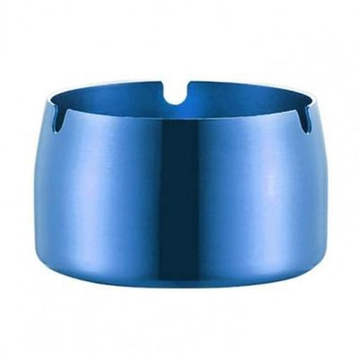 Extra Large Blue Windproof Drop-Proof Stainless Steel Ashtray - 1