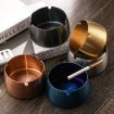 Extra Large Blue Windproof Drop-Proof Stainless Steel Ashtray - 7