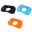 Inflatable U-Shaped Neck Pillow - Dark Blue, Travel Flocked U009-05 - 2