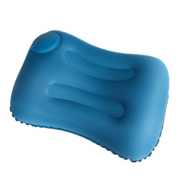 Inflatable U-Shaped Neck Pillow - Milk Silk Blue U018-04 - 1