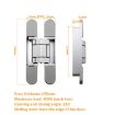 3D Adjustable Cross Hinge Folding Door Concealed Hinge, Sand Silver 40kg - 2