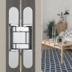 3D Adjustable Cross Hinge Folding Door Concealed Hinge, No. 5 Black 120kg - 7
