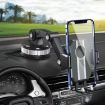 Big Suction Cup Car Phone Holder - X-0566 Black Green Console Mount - 7