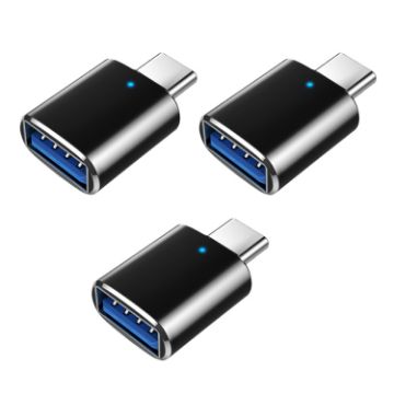 USB 3.0 Female to USB-C Male OTG Adapter 3-Pack with Indicator Light - 1