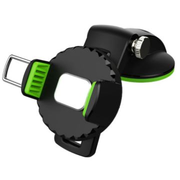 Green Car Diamond Suction Cup Mobile Phone Holder - 1