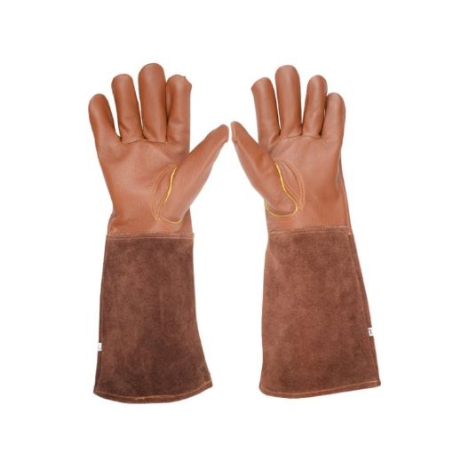 JJ-GD102 Floral Garden Cut-Resistant Leather Gloves, Size M - 1 Pair - 1