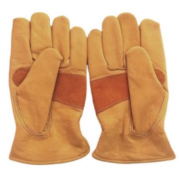 JJ-1004 Outdoor Garden Welding Leather Safety Gloves, Size L, Yellow - 1
